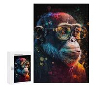 Puzzles for Teenagers 300 PCS Colorful Monkey Art Print-1 Jigsaws for Adults Puzzle Pattern Assembly Challenging To Complete Family Fun & Game Night 300 PCS
