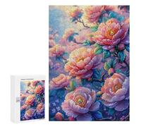 Puzzles for Teenagers 300 PCS Colorful Peony Garden Puzzles for Teenagers Difficult Challenge Train Your Brain And Hands Brainteaser Family Games 300 PCS