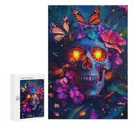 Puzzles for Teenagers 300 PCS Colorful Sugar Skull Artwork-1 Puzzle For Teenagers Staycation Kill Time for Birthday, Chrismas Family Fun & Game Night 300 PCS