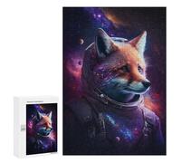 Puzzles for Teenagers 300 PCS Cosmic Fox Astronaut Art Print-5 Jigsaws for Adults Puzzle Pattern Assembly Challenging To Complete Family Fun & Game Night 300 PCS