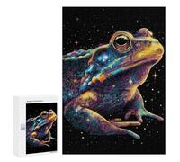 Puzzles for Teenagers 300 PCS Cosmic Frog Art Print Puzzle For Teenagers Analysis And Logic Difficult And Challenge Great Gift for Gaming 300 PCS