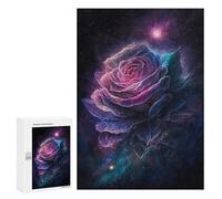 Puzzles for Teenagers 300 PCS Cosmic Rose Bloom-1 Jigsaws for Adults Puzzle Pattern Assembly Challenging To Complete Family Fun & Game Night 300 PCS