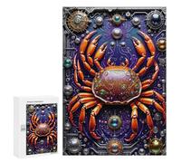 Puzzles for Teenagers 300 PCS Cybernetic Crab Art Deco Jigsaws for Adults Puzzle Pattern Assembly Challenging To Complete Family Fun & Game Night 300 PCS