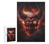 Puzzles for Teenagers 300 PCS Devil Skull Galaxy Art Print Puzzle For Teenagers Staycation Kill Time for Birthday, Chrismas Family Fun & Game Night 300 PCS
