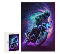 Puzzles for Teenagers 300 PCS Galactic Motorcycle Ride -9 Jigsaws for Adults Puzzle Pattern Assembly Challenging To Complete Family Fun & Game Night 300 PCS