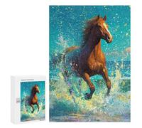 Puzzles for Teenagers 300 PCS Galloping Horse in Water Jigsaws for Adults Puzzle For Family Fun Help The Brain Exercise Great Gift for Gaming 300 PCS