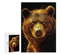 Puzzles for Teenagers 300 PCS Golden Bear Portrait Animal Jigsaws for Adults Puzzle Pattern Assembly Challenging To Complete Family Fun & Game Night 300 PCS