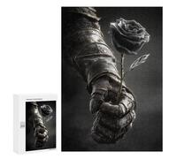 Puzzles for Teenagers 300 PCS Gothic Armor Holding Black Rose Jigsaw for Teenagers Enhance Memory Challenging To Complete Challenging Game Toys 300 PCS
