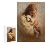 Puzzles for Teenagers 300 PCS Jesus Holding Lamb Painting-6 Puzzles for Teenagers Difficult Challenge Train Your Brain And Hands Brainteaser Family Games 300 PCS