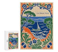 Puzzles for Teenagers 300 PCS La Dolce Vita Coastal Art Jigsaws for Adults Puzzle Pattern Assembly Challenging To Complete Family Fun & Game Night 300 PCS