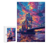 Puzzles for Teenagers 300 PCS London Bridge Sunset-6 Puzzle For Teenagers Analysis And Logic Difficult And Challenge Great Gift for Gaming 300 PCS