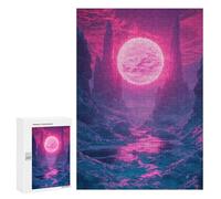 Puzzles for Teenagers 300 PCS Magical Pink Planet Landscape Jigsaws for Adults Puzzle For Family Fun Help The Brain Exercise Great Gift for Gaming 300 PCS
