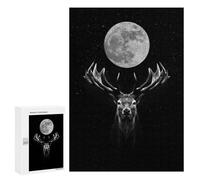 Puzzles for Teenagers 300 PCS Moon Deer Wallpaper Jigsaws for Adults Puzzle Pattern Assembly Challenging To Complete Family Fun & Game Night 300 PCS