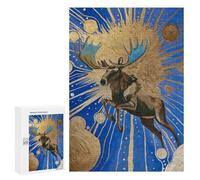 Puzzles for Teenagers 300 PCS Moose Over The Moon Jigsaws for Adults Puzzle Pattern Assembly Challenging To Complete Family Fun & Game Night 300 PCS