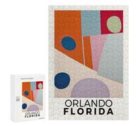 Puzzles for Teenagers 300 PCS Orlando Florida Poster Jigsaws for Adults Puzzle Pattern Assembly Challenging To Complete Family Fun & Game Night 300 PCS