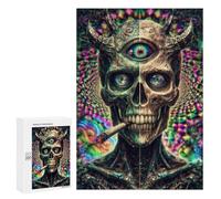 Puzzles for Teenagers 300 PCS Psychedelic Devil Art Print Jigsaws for Adults Puzzle For Family Fun Help The Brain Exercise Great Gift for Gaming 300 PCS