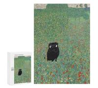Puzzles for Teenagers 300 PCS Pug Poppies Gustav Klimt Art Jigsaws for Adults Puzzle Pattern Assembly Challenging To Complete Family Fun & Game Night 300 PCS