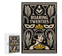 Puzzles for Teenagers 300 PCS Roaring Twenties Art Deco Poster Jigsaws for Adults Puzzle Pattern Assembly Challenging To Complete Family Fun & Game Night 300 PCS