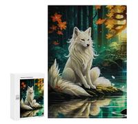 Puzzles for Teenagers 300 PCS Sakura Kitsune Fox Jigsaws for Adults Puzzle Pattern Assembly Challenging To Complete Family Fun & Game Night 300 PCS