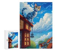 Puzzles for Teenagers 300 PCS Sitting Cat Jigsaws for Adults Puzzle Pattern Assembly Challenging To Complete Family Fun & Game Night 300 PCS