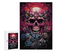 Puzzles for Teenagers 300 PCS Steampunk Skull Art Print Puzzles for Teenagers Difficult Challenge Train Your Brain And Hands Brainteaser Family Games 300 PCS