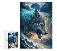 Puzzles for Teenagers 300 PCS Thundering Wolf Art Print -2 Jigsaw for Teenagers Enhance Memory Challenging To Complete Challenging Game Toys 300 PCS