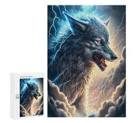 Puzzles for Teenagers 300 PCS Thundering Wolf Art Print -4 Puzzle For Teenagers Analysis And Logic Difficult And Challenge Great Gift for Gaming 300 PCS