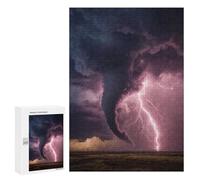 Puzzles for Teenagers 300 PCS Tornado with Lightning Strikes Puzzles for Teenagers Difficult Challenge Train Your Brain And Hands Brainteaser Family Games 300 PCS