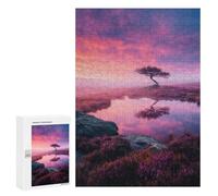 Puzzles for Teenagers 300 PCS Twilight Serenity Lone Tree Reflection Puzzles for Teenagers Difficult Challenge Train Your Brain And Hands Brainteaser Family Games 300 PCS