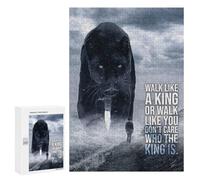 Puzzles for Teenagers 300 PCS Walk Like A King Panther Jigsaws for Adults Puzzle Pattern Assembly Challenging To Complete Family Fun & Game Night 300 PCS