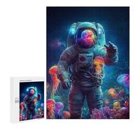 Puzzles for Teenagers 500 PCS Astronaut in Jellyfish Ocean Puzzles for Teenagers Difficult Challenge Train Your Brain And Hands Brainteaser Family Games 500 PCS