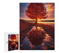 Puzzles for Teenagers 500 PCS Autumn Sunset Reflections Jigsaw for Teenagers Enhance Memory Challenging To Complete Challenging Game Toys 500 PCS