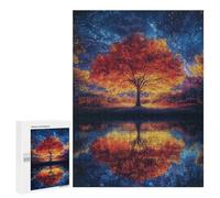 Puzzles for Teenagers 500 PCS Autumn Tree Under Starry Sky Jigsaws for Adults Puzzle Pattern Assembly Challenging To Complete Family Fun & Game Night 500 PCS