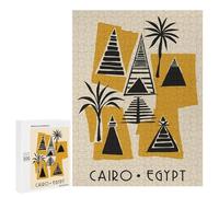 Puzzles for Teenagers 500 PCS Cairo Egypt Pyramids Art Print Jigsaws for Adults Puzzle Pattern Assembly Challenging To Complete Family Fun & Game Night 500 PCS