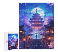 Puzzles for Teenagers 500 PCS Celestial Sakura Temple Jigsaws for Adults Puzzle Pattern Assembly Challenging To Complete Family Fun & Game Night 500 PCS
