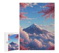 Puzzles for Teenagers 500 PCS Cherry Blossom Mountain Sky Jigsaw for Teenagers Enhance Memory Challenging To Complete Challenging Game Toys 500 PCS