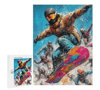 Puzzles for Teenagers 500 PCS Colorful Snowboarding Action Puzzle For Teenagers Staycation Kill Time for Birthday, Chrismas Family Fun & Game Night 500 PCS