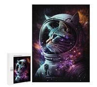 Puzzles for Teenagers 500 PCS Cosmic Cat in Space Suit-1 Jigsaws for Adults Puzzle Pattern Assembly Challenging To Complete Family Fun & Game Night 500 PCS