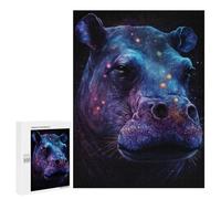 Puzzles for Teenagers 500 PCS Cosmic Hippo Portrait-5 Jigsaws for Adults Puzzle Pattern Assembly Challenging To Complete Family Fun & Game Night 500 PCS