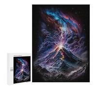 Puzzles for Teenagers 500 PCS Cosmic Mountain Eruption Jigsaws for Adults Puzzle Pattern Assembly Challenging To Complete Family Fun & Game Night 500 PCS