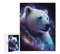 Puzzles for Teenagers 500 PCS Cosmic Polar Bear Art Print-8 Jigsaws for Adults Puzzle Pattern Assembly Challenging To Complete Family Fun & Game Night 500 PCS