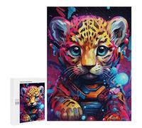 Puzzles for Teenagers 500 PCS Cyber Leopard in Space Suit Puzzles for Teenagers Difficult Challenge Train Your Brain And Hands Brainteaser Family Games 500 PCS