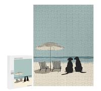 Puzzles for Teenagers 500 PCS Dog Beach Tropical Art Jigsaws for Adults Puzzle Pattern Assembly Challenging To Complete Family Fun & Game Night 500 PCS