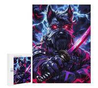Puzzles for Teenagers 500 PCS Dog Miniature Schnauzer Samurai Warrior Jigsaws for Adults Puzzle Pattern Assembly Challenging To Complete Family Fun & Game Night 500 PCS
