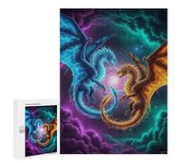 Puzzles for Teenagers 500 PCS Dragons in The Cosmos Jigsaws for Adults Puzzle Pattern Assembly Challenging To Complete Family Fun & Game Night 500 PCS