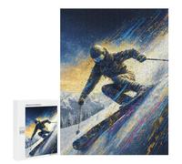 Puzzles for Teenagers 500 PCS Dynamic Skiing Adventure -1 Jigsaws for Adults Puzzle For Family Fun Help The Brain Exercise Great Gift for Gaming 500 PCS