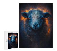 Puzzles for Teenagers 500 PCS Flaming Sheep Art Print Jigsaws for Adults Puzzle Pattern Assembly Challenging To Complete Family Fun & Game Night 500 PCS