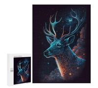 Puzzles for Teenagers 500 PCS Galactic Deer Profile Jigsaws for Adults Puzzle Pattern Assembly Challenging To Complete Family Fun & Game Night 500 PCS