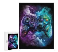 Puzzles for Teenagers 500 PCS Galactic Gaming Controller Art Print Jigsaws for Adults Puzzle Pattern Assembly Challenging To Complete Family Fun & Game Night 500 PCS