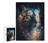 Puzzles for Teenagers 500 PCS Galactic Tiger Portrait Puzzle For Teenagers Analysis And Logic Difficult And Challenge Great Gift for Gaming 500 PCS
